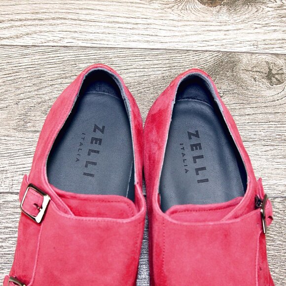 * NIB * $495 Nordstrom ZELLI Italia 10.5 M Red Goatskin Suede * add $15 Trees main image 9